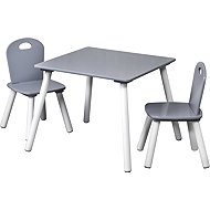 Kesper Table with two chairs, grey - Children's Furniture