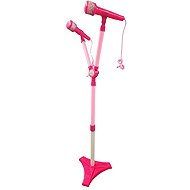 Leventi Double microphone with stand, pink - Musical Toy