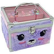 Excellent Plush cosmetic case with make-up, purple teddy bear - Kids’ Makeup Case