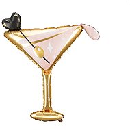 PARTYDECO Balloon foil cocktail glass, rosegold, 80 cm - Inflatable Balloon