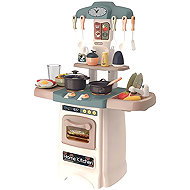 Gordon G308 Children's kitchen with sounds, 29 pieces, beige and blue - Play Kitchen