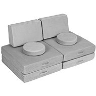 EcoToys TMSRT-14 Modular folding sofa for children, 2 seater, 8 cushions, grey - Children's sofa