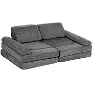 EcoToys TMSRT-17-GY Modular folding sofa for children, 2 seater, 10 cushions, grey - Children's sofa