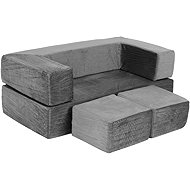 EcoToys TMSRT-16-GY Modular folding sofa for children, 4 cushions, 100 × 50 cm, grey - Children's sofa