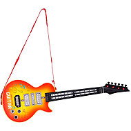 MultiStore HC566237 Children's electric rock guitar with LEDs and tutorial, orange - Guitar for Kids