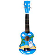 EcoToys MF019H Children's wooden guitar with 4 nylon strings and pick, blue - Guitar for Kids
