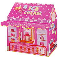 LEAN Toys 10516 Princess Lights Stars Ice Cream Tent, Pink - Tent for Children