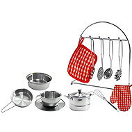 LEAN Toys 6722 Set of stainless steel pots for kids, 23 pcs - Toy Kitchen Utensils