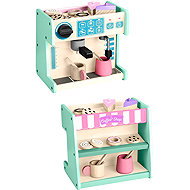Ricokids 785100 Wooden café and confectionery with coffee machine, mint - Play Kitchen