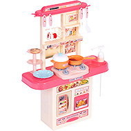MultiStore 65T-2 Children's kitchen with sounds, LED lights, sink, 10 accessories, pink - Play Kitchen