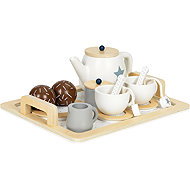 ECOTOYS W10B318B Wooden tea set 17 pcs - Toy Kitchen Utensils