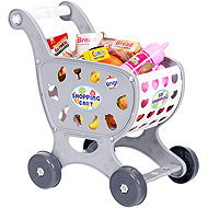 MultiStore 988-3 Shopping trolley with accessories, 18 pcs, grey - Toy Shopping Cart