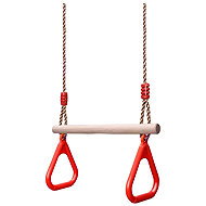Kruzzel 25383 Wooden trapeze with plastic handle, red - Rocker