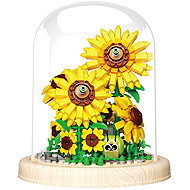 LEAN Toys 14258 Sunflowers in a dome, 633 pieces, LED - Building Set