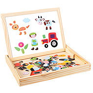 Kruzzel 25637 Wooden magnetic board, 108 pieces - Educational Toy