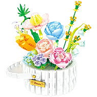 LEAN Toys 26707 Construction Kit Flower Basket with LED, 1376 pieces - Building Set