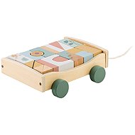 Nukido NK-853 Wooden pull toy with blocks - Push and Pull Toy