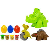 LEAN Toys 8523 Dinosaur plasticine - eggs and moulds, 12 elements, 4 colours - Modelling Clay