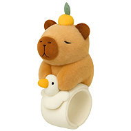 LEAN Toys 27546 Plush Self-Retracting Goose Wristband with Capybara - Soft Toy
