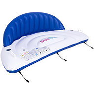 SunClub 33157 Inflatable pool lounger with backrest 207 × 105 cm, blue and white - Inflatable Water Mattress