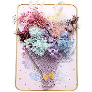 RealG RC-K-1145 Kreativní sada na String Art - LED obraz v rámu 21 × 30 cm, kytice květin - Creative Kit