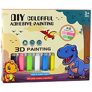 LEAN Toys 27734 Creative DIY 3D Stained Glass Dinosaur Pendants, 6 Gel Markers - Creative Toy