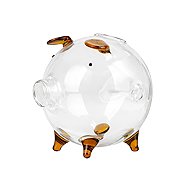 Verk 27693 Glass piggy bank with brown details - Piggy Bank