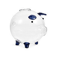 Verk 27693 Glass piggy bank with blue details - Piggy Bank