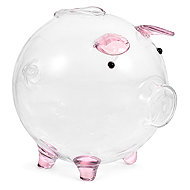 Verk 27693 Glass piggy bank with pink details - Piggy Bank