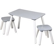 KESPER Children's table with 2 chairs, rectangular grey 58 × 38 × 43,5 cm - Children's Furniture