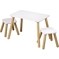 KESPER Children's table with 2 chairs, rectangular white 58 × 38 × 43,5 cm - Children's Furniture