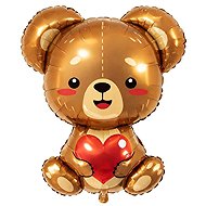 Flexmetal Foil balloon teddy bear with heart - 60 cm - Balloons
