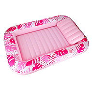 KIK KX2856 Inflatable water lounger with pillow 175 × 115 × 24 cm, pink - Inflatable Water Mattress