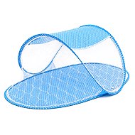 Leventi Foldable cot with mosquito net 110 × 65 × 60 cm, blue - Travel Bed