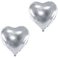 PARTYDECO Foil balloon silver heart 60 cm, 2 pcs - Balloons