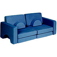 EcoToys TMSRT-15 Modular Folding Two-Seater Sofa, 10 Cushions, Blue - Children's sofa
