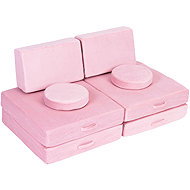 EcoToys TMSRT-14 Modular Folding Sofa, Two-seater, 8 cushions, pink - Children's sofa