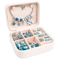 Verk 18321 Sada na výrobu náramků a náhrdelníků s přívěsky, 66 prvků, modrá - Jewellery Making Set
