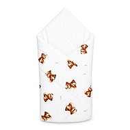 Baby Nellys Classic Bears Swaddle Wrap, White - Swaddle Blanket