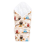 4sleep Zavinovačka 75 × 75 cm na suchý zip - Sovičky, hnědé - Swaddle Blanket