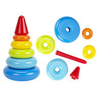 Micro Trading Plastic Pyramid 20cm with 6 Rings - Sort and Stack Tower