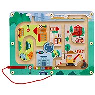 LELIN Magnetický dřevěný labyrint Vozidla - Motor Activity Maze