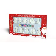 FLEXIO Plaster Figures to Paint, 10 pcs, Christmas Theme - Paintable Figurine