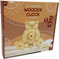Craft Functional 3D Puzzle Clock with Clockwork Mechanism Owl - Wooden Puzzle