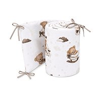Baby Nellys Cot Bumper Bears, 180cm, Beige - Crib Bumper