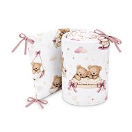 Baby Nellys Cot Bumper Bears, 180 cm, Pink - Crib Bumper