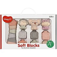Bavytoy Soft Sensory Blocks with Animals and a Stacking Tower - Stacking Pyramid