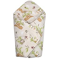 Baby Nellys Squirrels, beige, grey - Swaddle Blanket