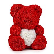 Teddy bear 25 cm red with heart - Rose Bear