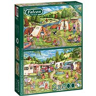 Falcon Puzzle Camping 2x500 pieces - Jigsaw Puzzle